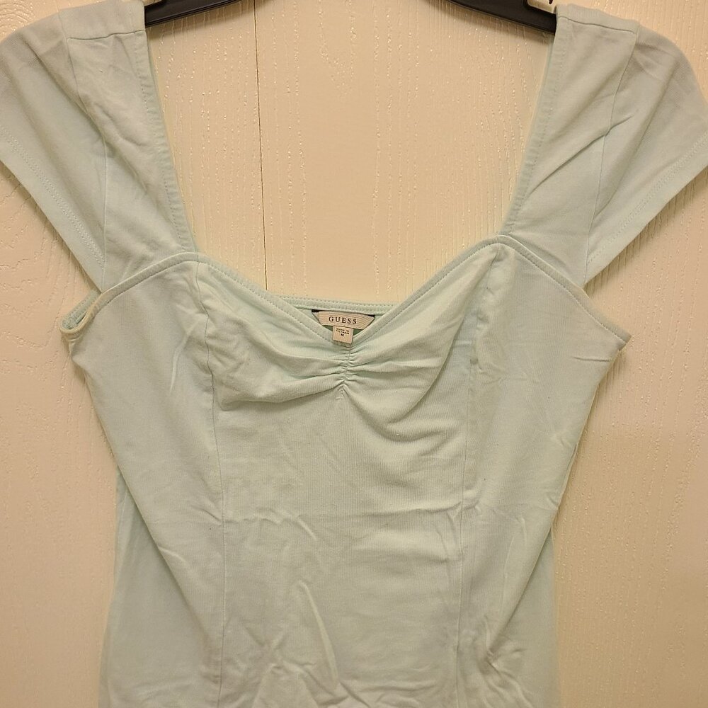 Women’s Guess Crème de mint short sleeve cotton top